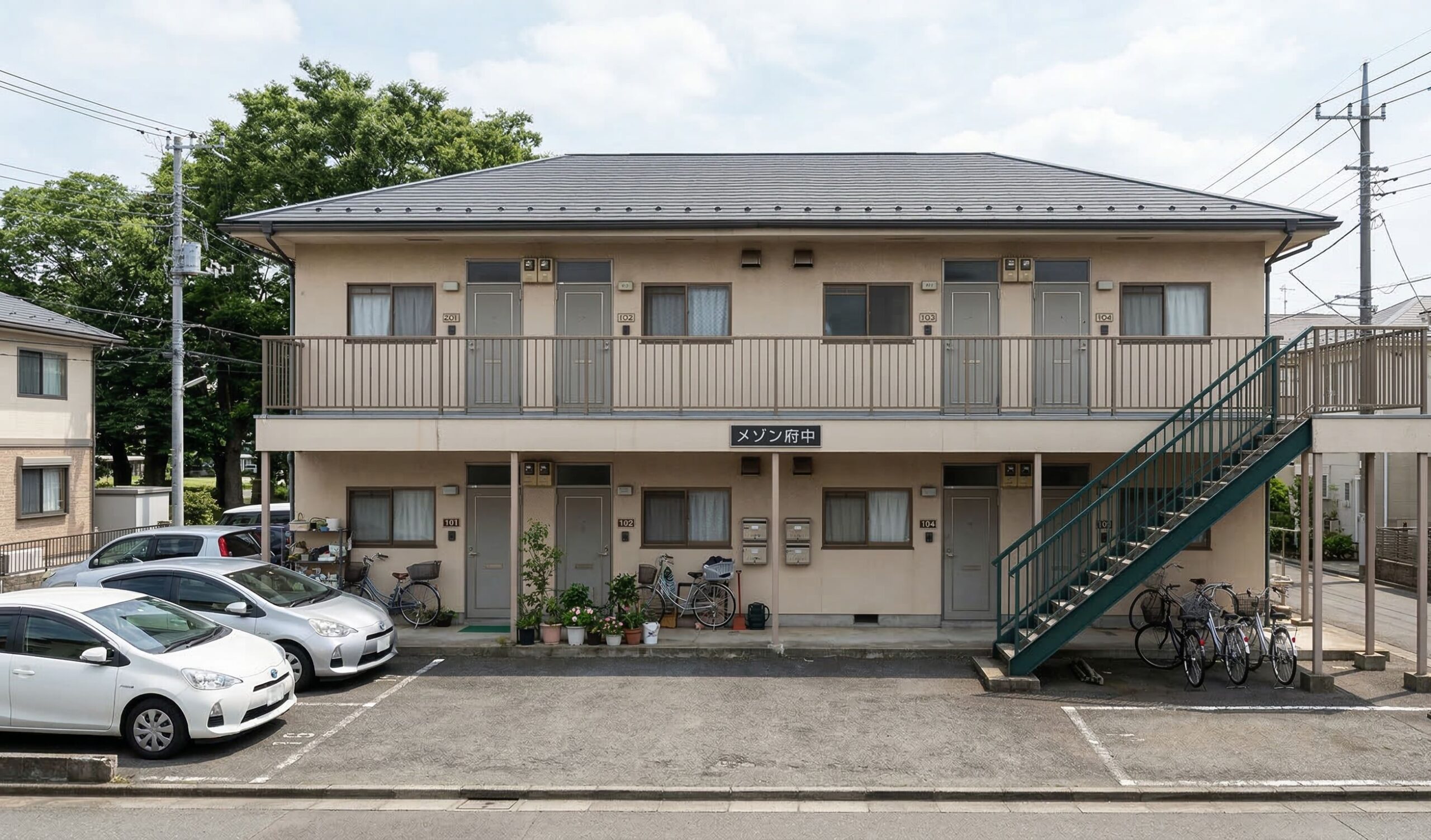 府中市の2DK8部屋、2階建てのアパート